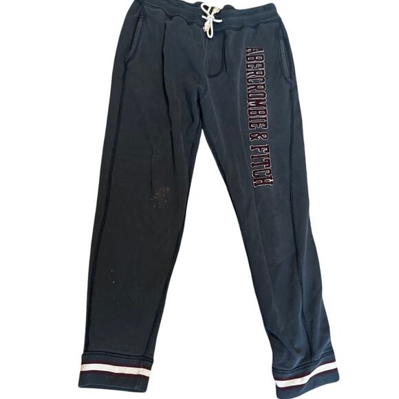 Abercrombie & Fitch Navy Logo Sweatpants Size M (Y2K Era) - Picture 1 of 6